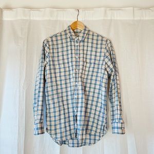 Madewell Button Up Flannel Light Blue and Cream XS